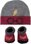 Harry Potter Baby Boys Cap and Bootie Set - Baby Gift Set with Hat and Socks for 0-12 Months (0-12Months), Multicolored