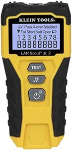 Klein Tools VDV526-200 Cable Tester, LAN Scout Jr. 2 Ethernet Cable Tester for CAT 5e, CAT 6/6A Cables with RJ45 Connections