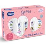 Chicco Baby Moments Essential Gift Pack Pink, Ideal Baby Gift Sets for Baby Shower, Newborn Gifting, New Parents, Birthdays, New Advanced Formula with 0% Phenoxyethanol, 0m+ (5 Items)