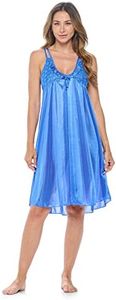 Casual Nights Women's Satin Lace Camisole Nightgown - Navy - X-Large