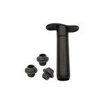 Le Creuset Wine Pump and 3 Stoppers, Black Nickel