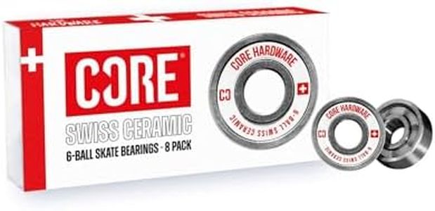CORE ABEC 9 Skateboard Bearings - Pack of 8/4 Sealed Bearings for Skateboards, Longboards, Stunt Scooters and Roller Skates 608 Bearings (8 Pack, Red ABEC 9) (8 Pack, Ceramic, 1)