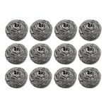 12Pcs Steel Wool 410 Stainless Steel Scourers Scrubber Pad Scouring Pad Sponge Kitchen Cleaning Ball for Dishes Pots Pans and Ovens. Easy scouring for Tough Kitchen Cleaning 20g Each