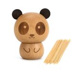 LUUFAN Wooden Toothpick Dispenser Cute Panda Style Toothpick Holder Storage Box Case for Home Restaurant Club Bar Party Contains Toothpicks