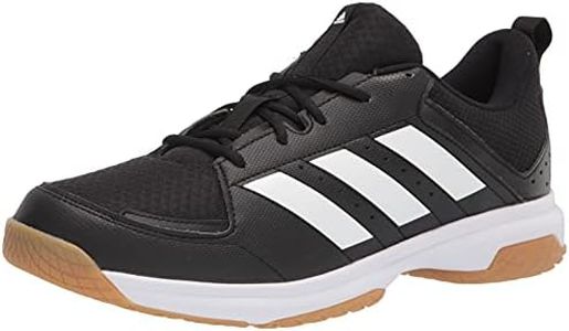 adidas Men's Ligra 7 Indoor Track and Field Shoe, Black/White/Black, 8.5