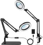 2-in-1 LED Magnifier Desk Lamp with