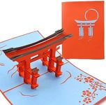 PopLife Torii Japan Gate 3D Pop Up Greeting Card for All Occasions - Asia Travellers, Architect, Japanese History Lovers - Folds for Mailing - Birthday, Graduation, Retirement, Anniversary, Get Well