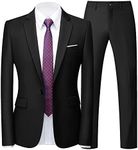 UNINUKOO Mens Suit Slim Fit 1 Butto