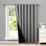 NICETOWN Total Shade Patio Door Curtain, Heavy-Duty Full Light Shading Sliding Door Drape Room Divider Curtain, Vertical Blinds for Window(1 Panels, 100 inches Wide x 84 inches Long, Silver Grey)