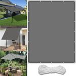 Pergola Canopy 3 x 3 m(9.8 x 9.8ft) Waterproof Rectangle Canopy with Free Rope UV Block Weather-Resistant with Grommets Pes Sail Shades Fence Pergola Balcony, Light Grey