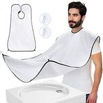 Beard Trimmer Catcher, Stcorps7 Beard Bib Apron for Men, Beard Catcher for Shaving, Beard Hair Catcher, Beard Bib, Best Men Gifts, Gifts for Him, Gifts for Husband (White)