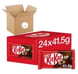 KV&C - Dark Chocolate Kit Kat Chocolate Bars | 4 Fingers | 24 Packs of 41.5 g| Milk Buscuit Chocolate Blocks | Bulk Gift Box