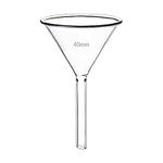 40mm Glass Funnel, Short Stem 3.3 Borosilicate Glass Funnel for Science Labs and Home Kitchen Use, HUAOU, Pack of 1