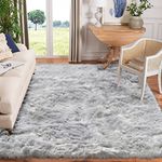 Goolela 8 x 10 Area Rugs for Living Room Faux Fur Rug Fluffy Grey Rug Large Sheepskin Rug Washable Shag Rug for Living Room Plush Soft Rug for Bedroom Floor Rug, Rectangle