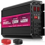 2300W Power Inverter,12V DC to AC 110V120V Peak Power 4600W with 2AC Outlets and 2.4USB Port,LCD Display Car Inverter for Power Converter Outdoor Activities,Emergency,Vehicles Truck RV Solar System