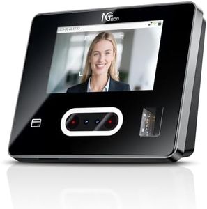 NGTeco Time Clock Cloud-Based with Tuch Screen, 4-in-1 Remote Control Time Clocks for Employees Small Business, Face/Fingerprint/Card/PIN, 2.4GHz&5GHz WiFi, Software & App, 10 IC Cards, 0 Monthly Fee