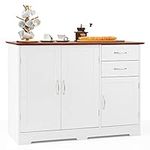 PETSITE Buffet Cabinet, Kitchen Sideboard with Storage Cabinets & Drawers, Adjustable Shelf, Modern Credenza Coffee Bar Server Console Table Cupboard for Entryway Living Dining Room