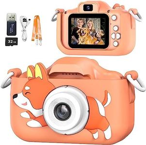 ZONEY Kids Camera Toys for Boys Toddler Digital Camera for Ages 3-12 Boys Girls Childrens Christmas Birthday Gifts Selfie HD Video Camera for 3 4 5 6 7 8 9 Years Old Boys Girls Toys Gifts (Orange)