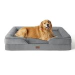 Bedsure Orthopedic Dog Bed for Extra Large Dogs - XL Plus Waterproof Dog Sofa Bed, Supportive Foam Pet Couch Bed with Removable Washable Cover, Waterproof Lining and Nonskid Bottom, Grey