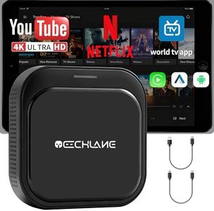TECHLANE Wireless CarPlay & Android Auto Adapter, Wired to Wireless Converter for iPhone & Android, 5G WiFi/BT 5.0, Plug & Play, Real-Time Navigation, for Cars with Wired CarPlay