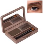 2in1 Eyebrow Powder Kit with Palette, Pencil, Pomade & Tint - Medium Brown & Dark Brown Shades for Dye, Touch Ups & Contouring of Brows, Hairline & Face