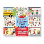 Melissa & Doug Reusable Sticker Pad - My Town (Extra Large Sticker Activity Pad, Removable Backgrounds, 200 Cling-Style Stickers)