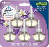 Glade Plugins scented oil refill lavender & vanilla, essential oil infused wall plug in, 5 refills, 3.35 Fl Ounce