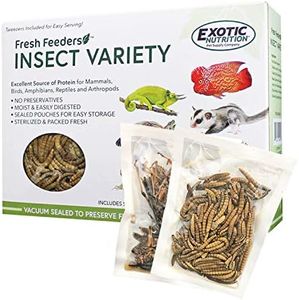 Fresh Feeders (Insect Variety) - All Natural High Protein Insect Treat - Single Serving Pouches - Chickens, Wild Birds, Hedgehogs, Bluebirds, Reptiles, Sugar Gliders, Opossums, Skunks, Lizards