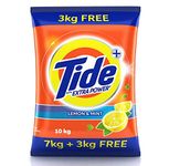 Tide Plus Extra Power Detergent Washing Powder - 7 Kg (Lemon And Mint) With Free Detergent Powder - 3 Kg, Pack of 1