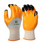 RK TRENDS Heavy Duty Coated Work Gloves For Industrial | Gardening | Agricultural |Cleaning. (Pack of 5 Pairs, Orange (Double Coated))