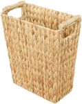 6 Gallon Wicker Trash Can,Wicker Waste Basket for Bathroom,Bedroom,Large Narrow Water Hyacinth Wicker Trash Basket,Rattan Boho Decor Farmhouse Bathroom Trash Can