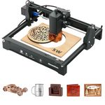 Genmitsu Laser Engraver Machine Kortek 5W 5000mW ±0.01mm High Precision, 200x150mm, Portable CNC Laser Cutter for DIY Wood, OpaqueAcrylic, Leather, Glass, Ceramic, Metal, Fiber,Safety class1