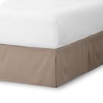 Bare Home Bed Skirt Double Brushed Premium Microfiber, 15-Inch Tailored Drop Pleated Dust Ruffle, 1800 Ultra-Soft Collection, Shrink and Fade Resistant (Queen, Taupe)