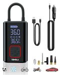 TEMOLA Tyre Inflator Air Compressor, 150PSI Cordless Tyre Inflator Rechargeable with Digital Pressure Gauge, 12V DC Electric Bike Pump, Car Tyre Pump for Bike Car Motorcycle, Car Accessories