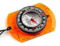 Orienteering Compass - Hiking Backpacking Compass - Advanced Scout Compass Camping and Navigation - Boy Scout Compass Kids - Childrens Compasses for Map Reading - Baseplate Compass Survival (Orange)