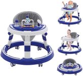 Baby Walker Kids Sit-to-Stand Walker Activity Center with Entertainment Table Multifunctional Educational Push Toy for Boys Girls 6 Months+