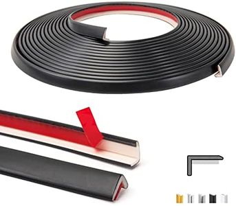 Art3d 20ft Outside Vinyl Corner Trim Peel and Stick for Tile and Wall Edges, Furniture Decoration Black