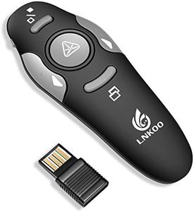 LNKOO Powerpoint Clicker Flip Pen Wireless 2.4 GHz RF PPT Controlor Presentation Pen Presentation Presenter Remote Control USB Flip Pen
