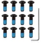 SPEEDWOX 12 Pcs Bicycle Rotor Screws, Disc Brake Rotor Bolts M5x10mm, MTB Rotor Bolts Black with T25 Star Wrench for Road Bike Mountain Bike