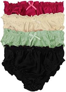 Paradise Silk Pure Silk Women's Flouncing Panties Economic Pack (Pack of 4) Pack A US M