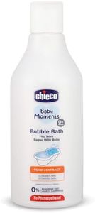 Chicco Baby Moments Bubble Bath, 300ml with Peach extracts | No Tears Formula | Hydrated Skin | Dermatologically Tested | Parabens & Phenoxyethanol Free