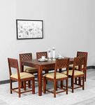 Chetan Interiors Solid Sheesham Wood 6 Seater Dining Table Set (Pure Sheesham Wood) (6 Seater, Design I)