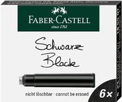 Faber-Castell Fountain Pen Ink Cartridges, Black – Box of 6 (40-185507)