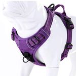 MOKCCI Truelove Soft Front Dog Harness .Reflective No Pull Harness with Handle and 2 Leash Attachments