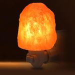 Himalayan Salt Lamp Night Light, Hand Carved Natural Salt Rock Himalayan Salt Lamps Plug in,Wall Plug Bathroom Bedroom Night Light, Pink Crystal Rock Salt Lamp for Home Decor (UK Plug)