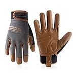 HANDLANDY Leather Work Gloves Mens 