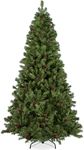 Best Choice Products 6ft Pre-Decorated Holiday Christmas Tree for Home, Office, Party Decoration w/1,000 Tips, Pinecones, Metal Base – Green