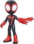 Spidey and His Amazing Friends Marvel Supersized Miles Morales: Spider-Man 9-inch Action Figure, Preschool Super Hero Toy, Kids Ages 3 and Up, F3988