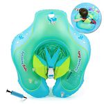 HONGCI Inflatable Baby Float with Canopy 3-6-12 Months Baby Boy Girl Infant Toddler Pool Float Baby Swimming Float Ring, Baby Inflatable Seat Swimming for Baby Boy Girl 6-12-18-36 Months