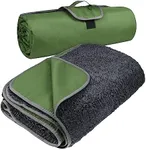 Tirrinia Large Waterproof Outdoor Blanket, Soft Warm Windproof Stadium Blanket with Sherpa Fleece and Foldable for Outdoor Sport, Baseball, Football, Beach, Concerts, Car,66" x 90"